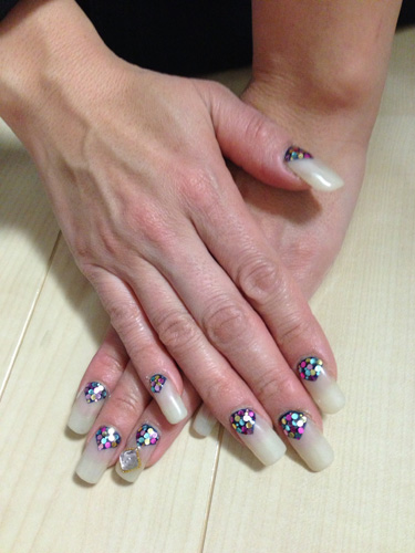 スカルプチュア逆フレンチネイル